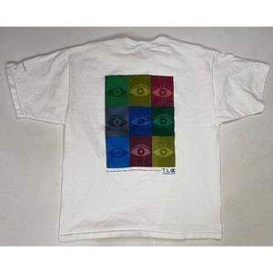 VINTAGE TLC Laser Vision Eye Center Art T-shirt Men Large White Short Sleeve